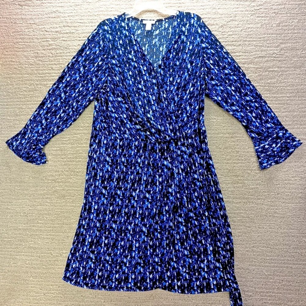 London Times Blue Swath Dress Women’s Plus Size 18W